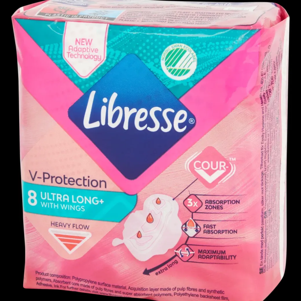 Libresse V-Protection maandverband Ultra Long+ 8 Stuks | Action NL